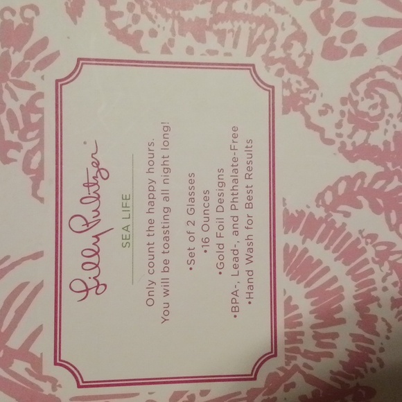 Lilly Pulitzer Set of 2 stemless wine glass - Picture 7 of 7